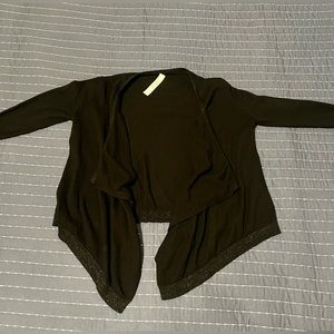Black sweater with sparkle hemline and sleeve ends, Cherokee girls LG/ 10-12